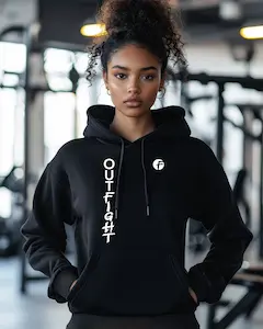 OUTFight hooded sweatshirt with vertical logo