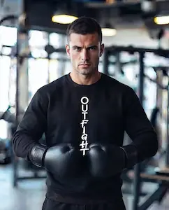 OUTFight crew neck with vertical logo