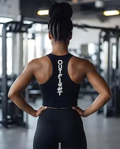 OUTFight cropped top, back view